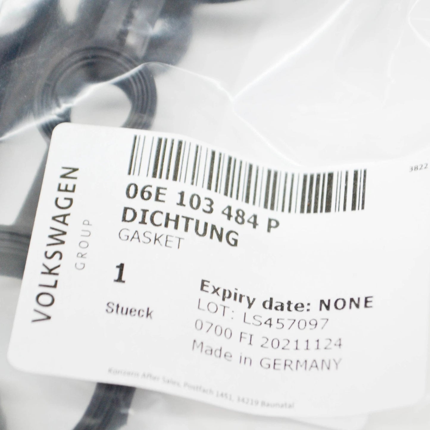 NEW AUDI A4 B8 ENGINE VALVE COVER GASKET CYLINDER 1-3 06E103484P