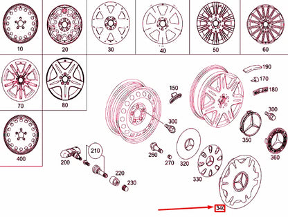 NEW MERCEDES-BENZ VITO W639 WHEEL HUB CAP A6394000025 ORIGINAL