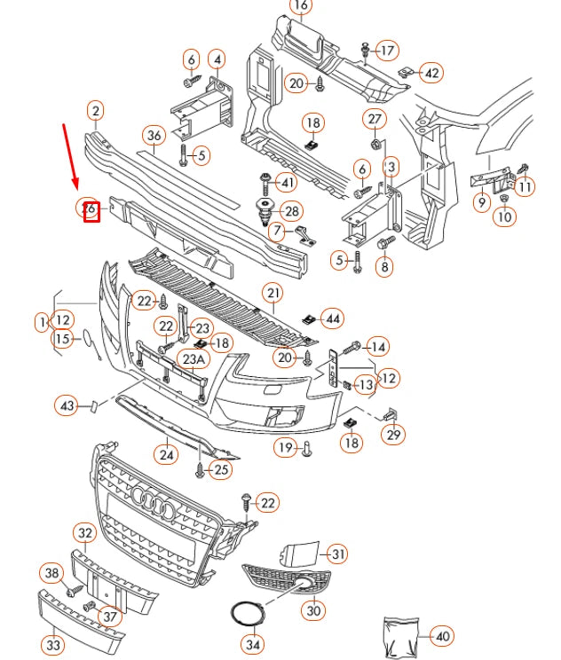 NEW AUDI A5 8T FRONT BUMPER FOAM FILLER PIECE 8T0807550A ORIGINAL