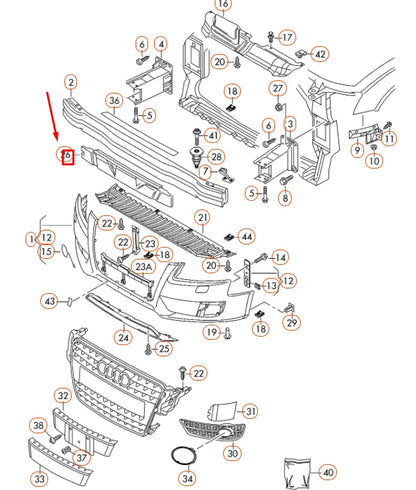 NEW AUDI A5 8T FRONT BUMPER FOAM FILLER PIECE 8T0807550A ORIGINAL