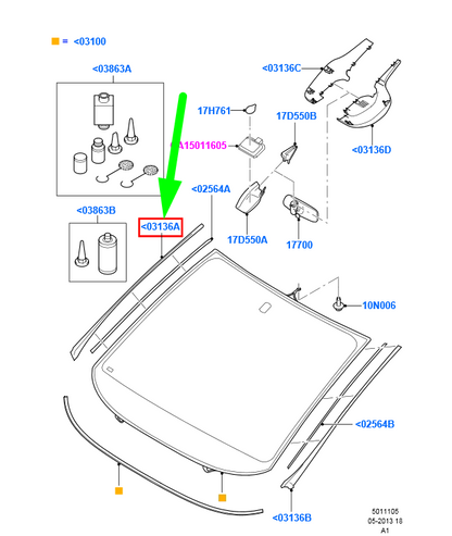 new ford s-max mk1 windshield right vertical trim 1676180 6m21-r03194-ag