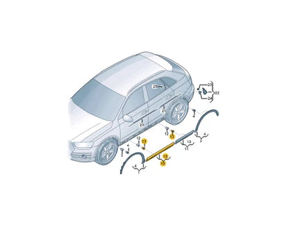 NEW AUDI Q3 8U FRONT LEFT DOOR LOWER MOLDING 8U0853959Q4U8