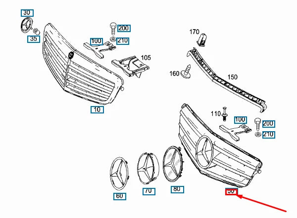 NEW MERCEDES-BENZ C W204 RADIATOR GRILLE AVANTGARDE A20488000239744 ORIGINAL