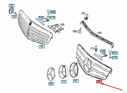 NEW MERCEDES-BENZ C W204 RADIATOR GRILLE AVANTGARDE A20488000239744 ORIGINAL