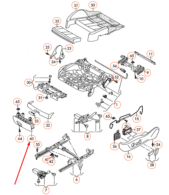 new audi a4 b8 front seat storage drawer 8k0882601c4pk original