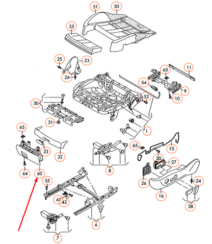 new audi a4 b8 front seat storage drawer 8k0882601c4pk original