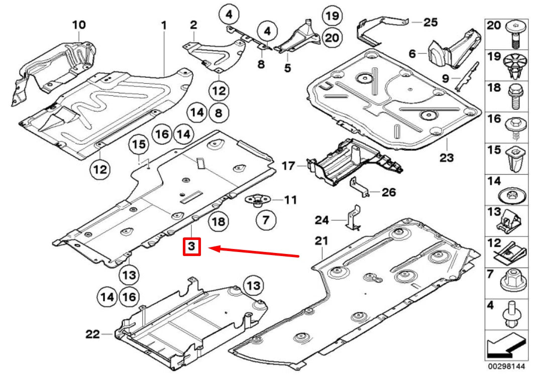 NEW BMW 3 COUPE E92 FRONT LEFT UNDERBODY COVER 7065909 51757065909 ORIGINAL