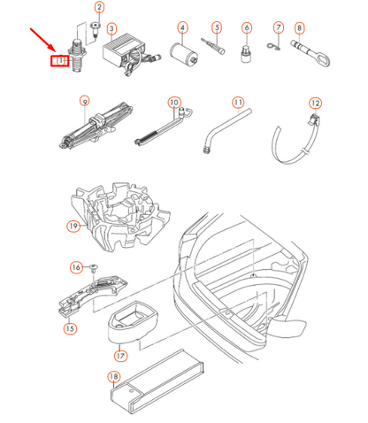 NEW VOLKSWAGEN PASSAT B8 SPARE WHEEL MOUNTING BOLT 3G0803899D ORIGINAL