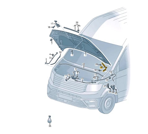 NEW VOLKSWAGEN CRAFTER SY FRONT LEFT BONNET HOOD HINGE 7C0823301C