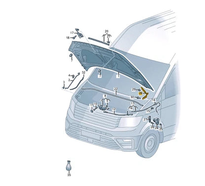 NEW VOLKSWAGEN CRAFTER SY FRONT LEFT BONNET HOOD HINGE 7C0823301C