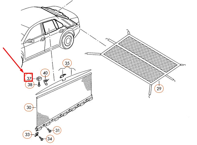 NEW VOLKSWAGEN PASSAT 3C B6 SUNSHADE HOOK SUPPORT 3C4867895 ORIGINAL