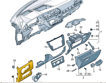 NEW VW TIGUAN AD DASH PANEL INSTRUMENT LOWER TRIM LHD 5NN858365A82V