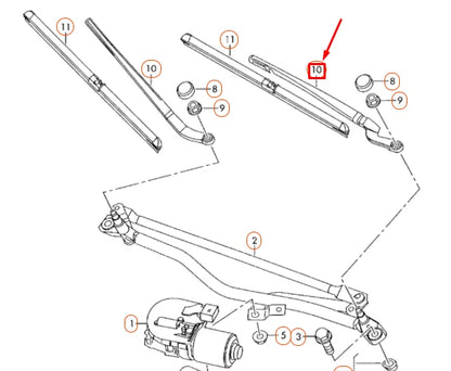 NEW AUDI A6 C6 FRONT WINDSHIELD LEFT AERO WIPER ARM LHD 4F1955407B ORIGINAL