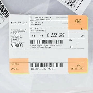 NEW BMW 3 E46 REAR LEFT C-PILLAR COVER TRIM 51438222627 8222627 ORIGINAL