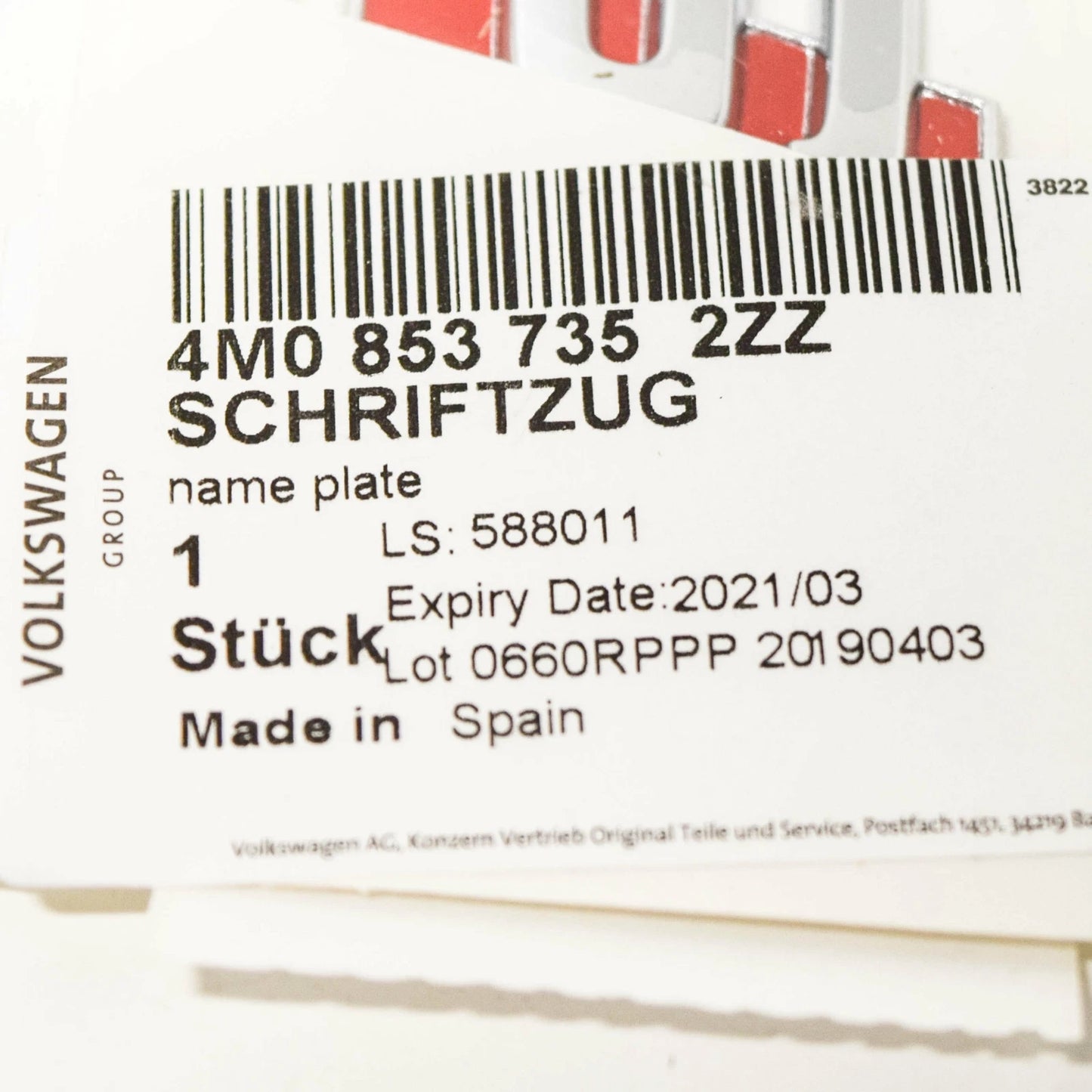 NEW AUDI Q7 4M REAR TAILGATE BOOT EMBLEM BADGE 4M08537352ZZ ORIGINAL