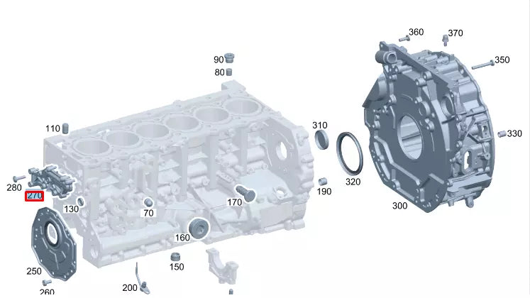 NEW MERCEDES-BENZ S W222 CRANKCASE VENTILATION COVER A2560112200 ORIGINAL