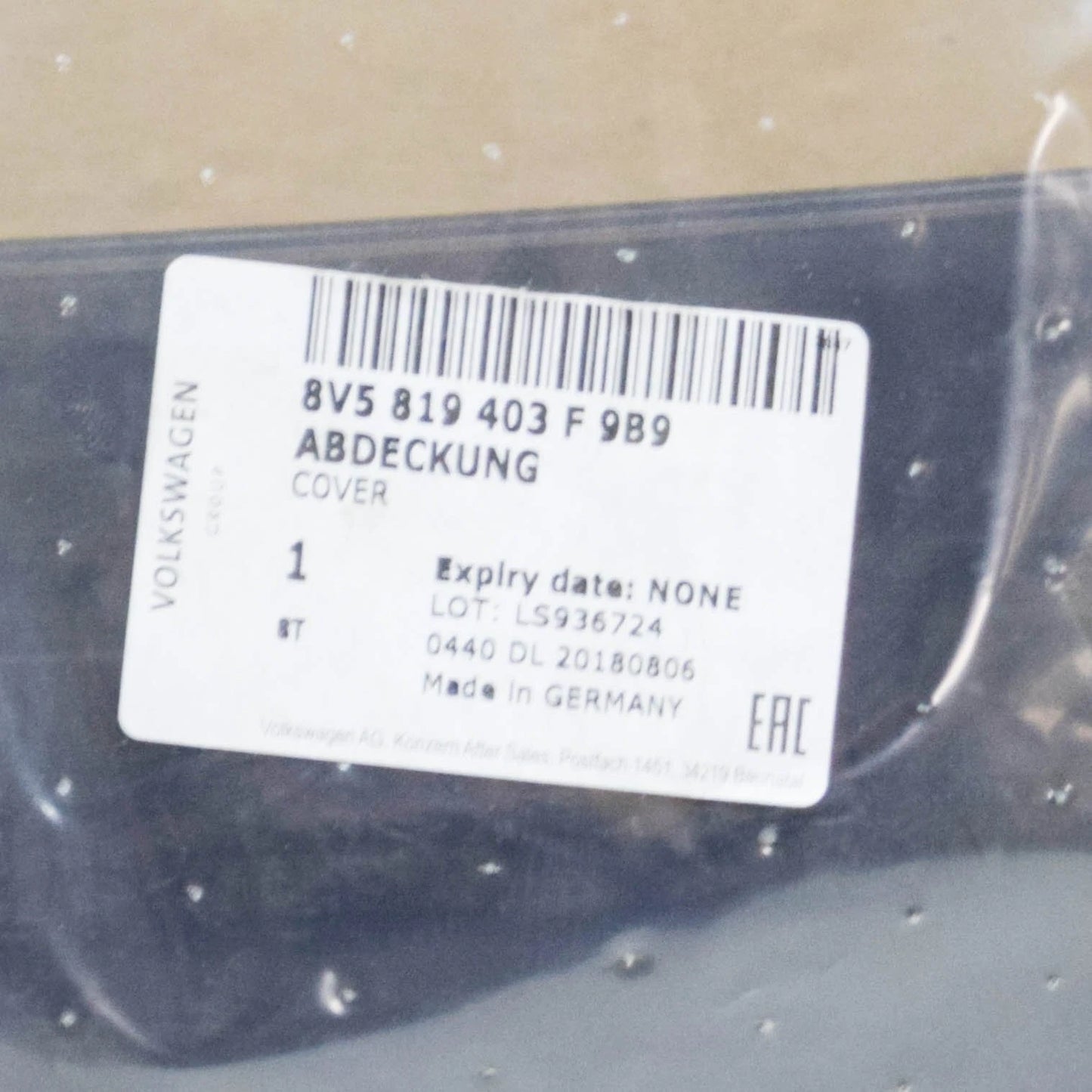 NEW AUDI A3 CABRIO 8V FRONT WINDSHIELD WIPER COWL TRIM LHD 8V5819403F9B9