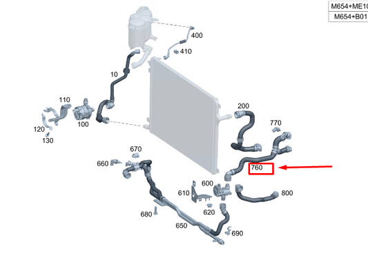 new mercedes-benz c s206 engine coolant hose a2065017200 original
