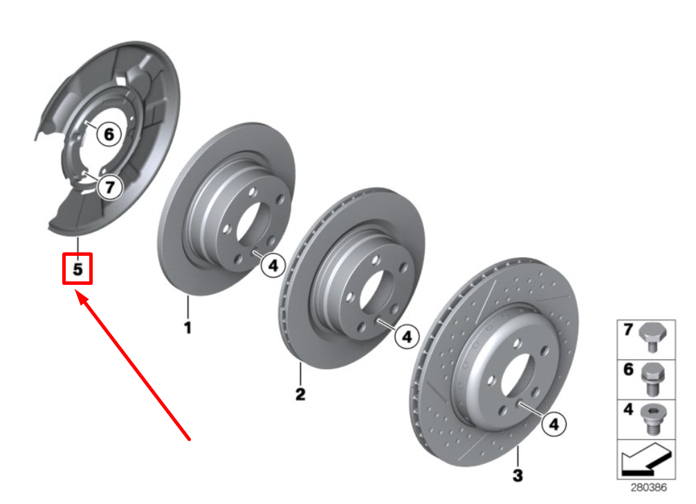new bmw 3 f30, f80 rear right brake disc protection 34216792244 6792244 original