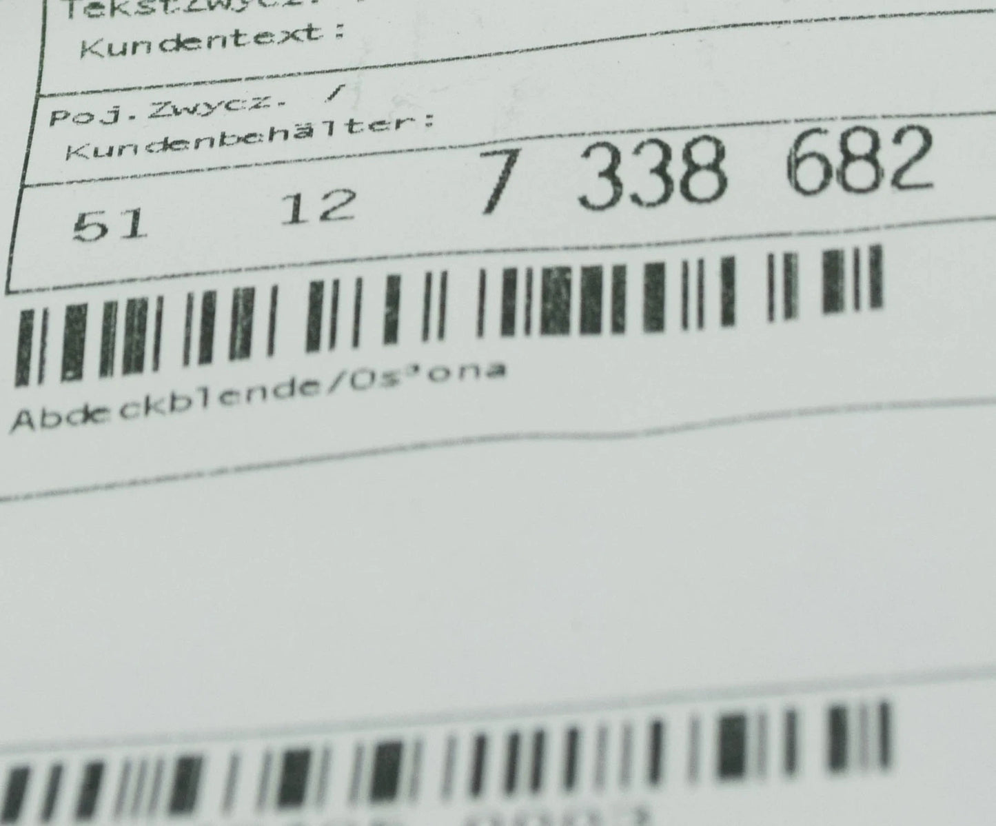 NEW BMW 4 GRAN COUPE F36 REAR BUMPER COVER TRIM 51127338682 7338682 ORIGINAL