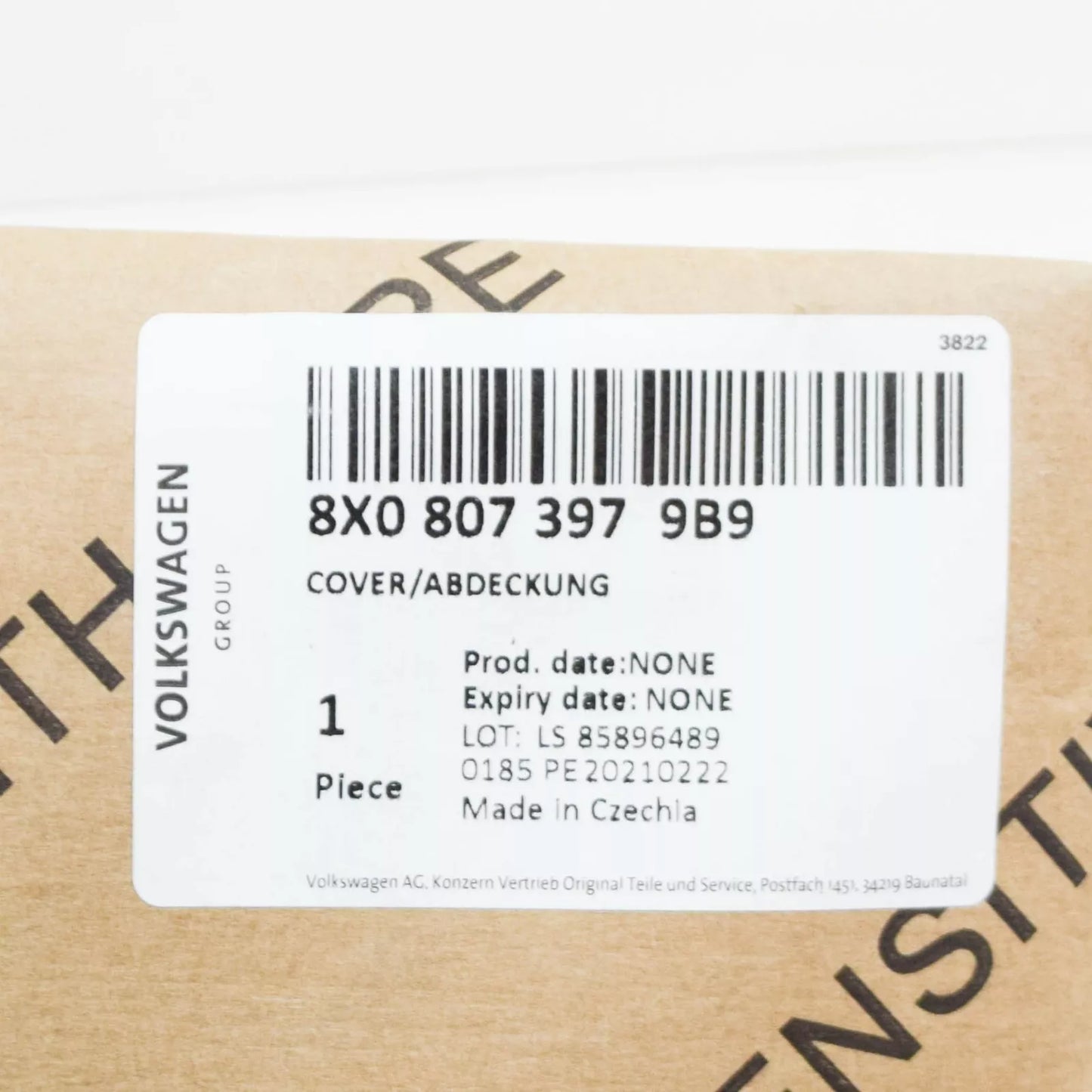 NEW AUDI A1 MK1 REAR BUMPER TOWBAR HITCH COVER 8X08073979B9