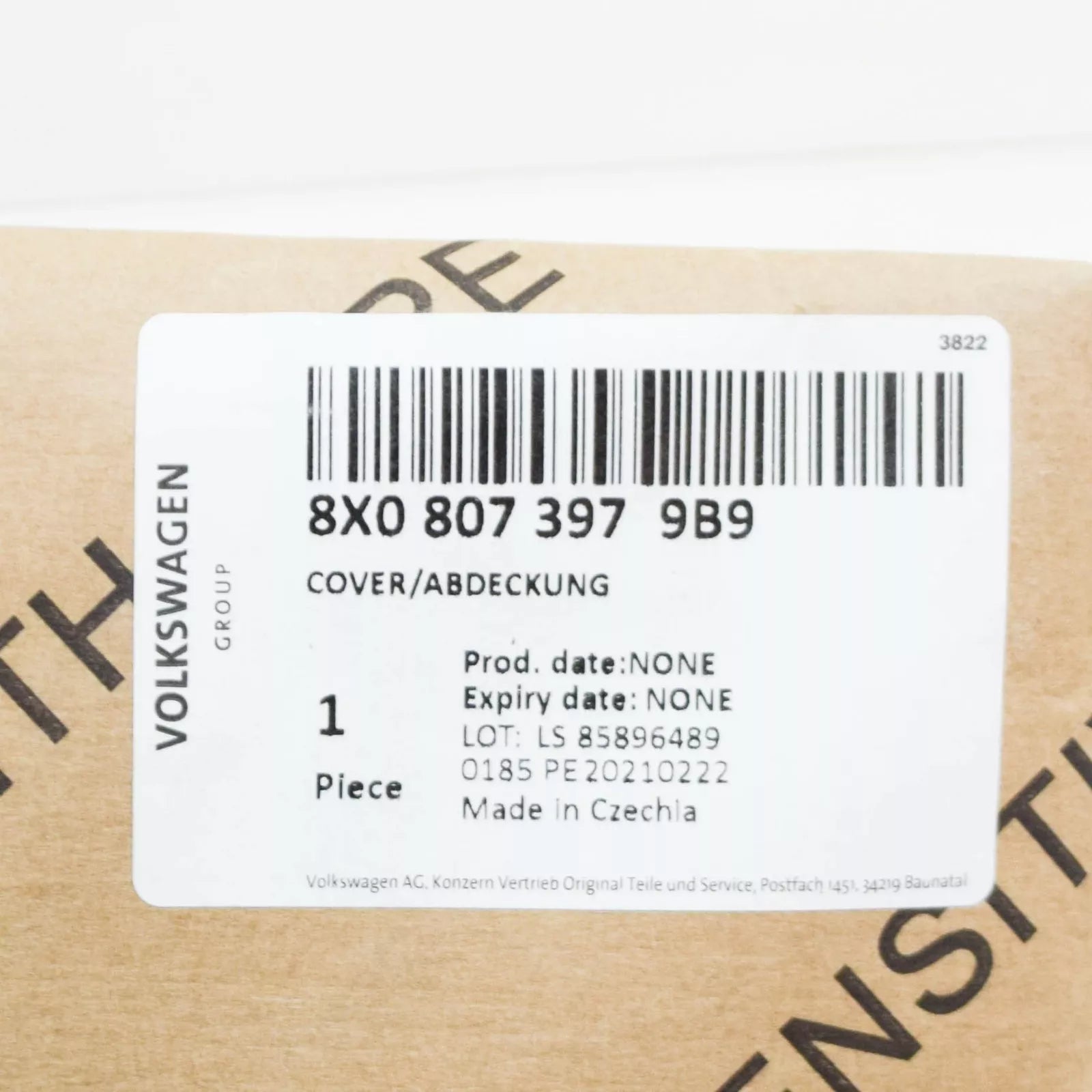 NEW AUDI A1 MK1 REAR BUMPER TOWBAR HITCH COVER 8X08073979B9