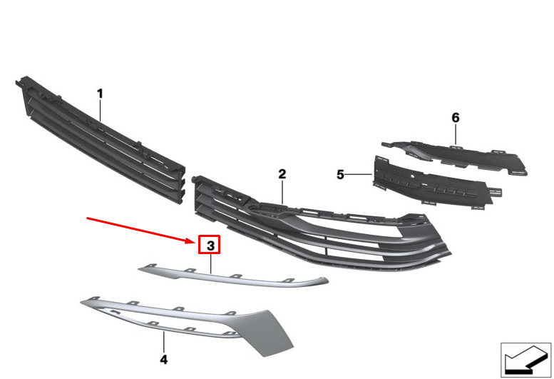new bmw 6 gran turismo g32 front right bumper rubber strip 51117415590 original