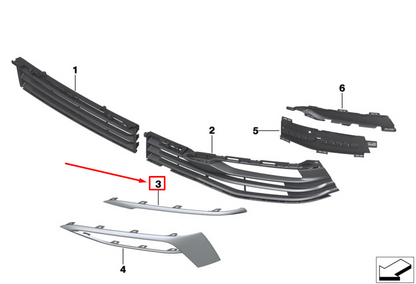 new bmw 6 gran turismo g32 front right bumper rubber strip 51117415590 original