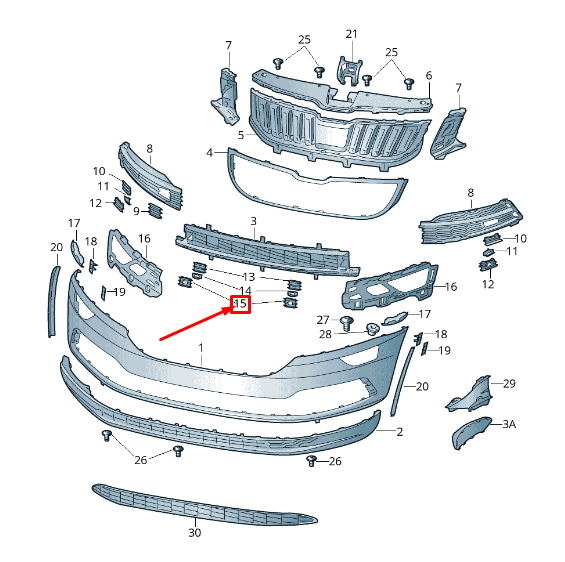 new skoda karoq nu front left inner bumper trim 57a853665b9b9 original