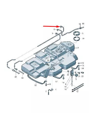 NEW VOLKSWAGEN TRANSPORTER VI T6 FUEL FEED LINE PIPE 7E0201359C ORIGINAL