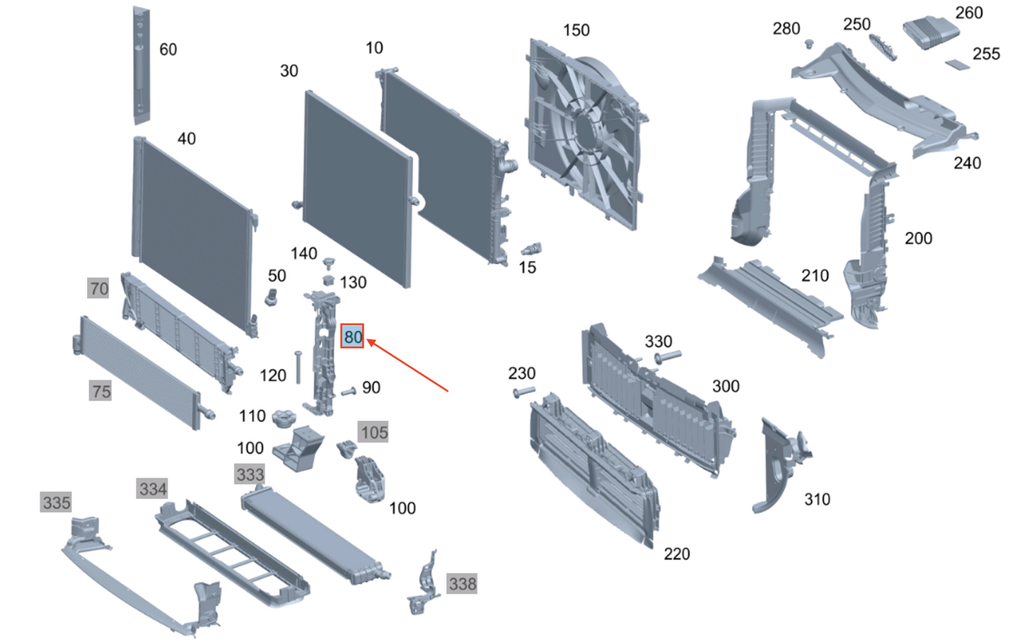NEW MB E W213 ENGINE COOLER SUPPORTING FRAME LEFT A0995040400 ORIGINAL