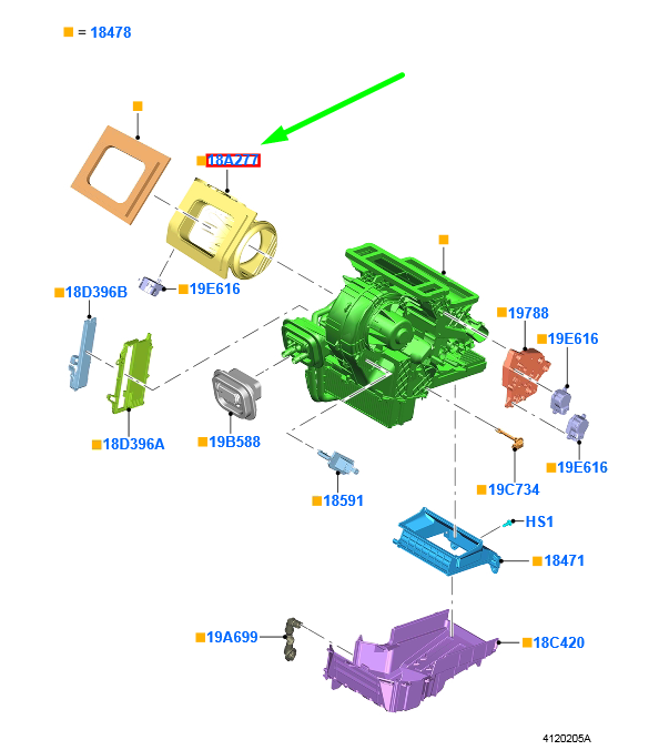 new ford kuga mk2 c520 heater blower housing cover lhd 1731355 original