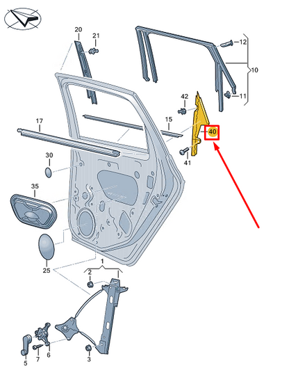 NEW VW POLO AW MK6 REAR LEFT DOOR TRIM 2G6839909D041 ORIGINAL