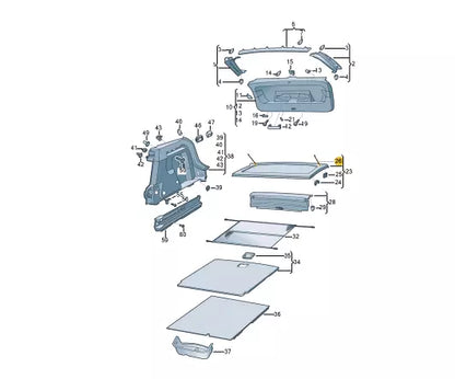 NEW VOLKSWAGEN ID.4 E21 TRUNK COVER PARCEL SHELF STRAP 11A8634474PK ORIGINAL