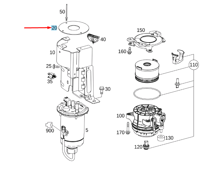 NEW MB VITO W447 FUEL FILTER MOUNTING PLATE BRACKET A4474703200 ORIGINAL