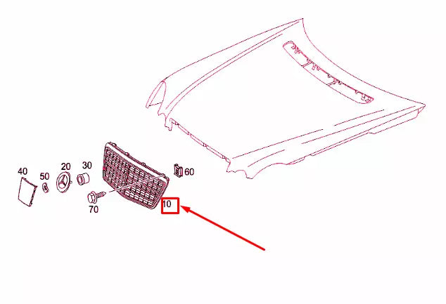 NEW MERCEDES-BENZ E W211 RADIATOR GRILLE A21188017839040 ORIGINAL