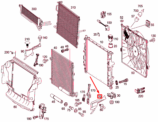 NEW MB ML W164 RADIATOR LEFT AIR DEFLECTOR SHIELD A1645001516 ORIGINAL