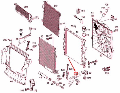 NEW MB ML W164 RADIATOR LEFT AIR DEFLECTOR SHIELD A1645001516 ORIGINAL