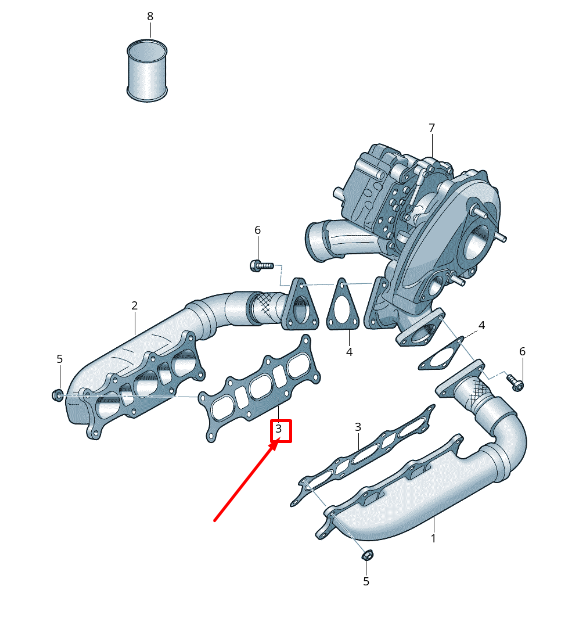 new audi q5 8r exhaust manifold gasket 059253039n original