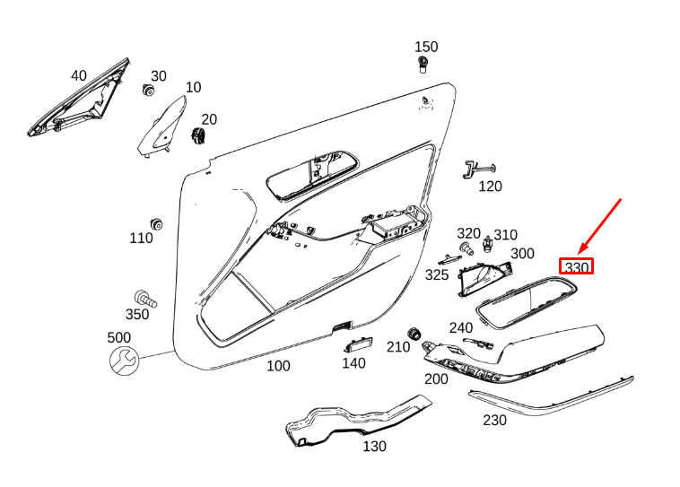 new mb gla x156 front right door panel trim molding lhd a2467200648 original