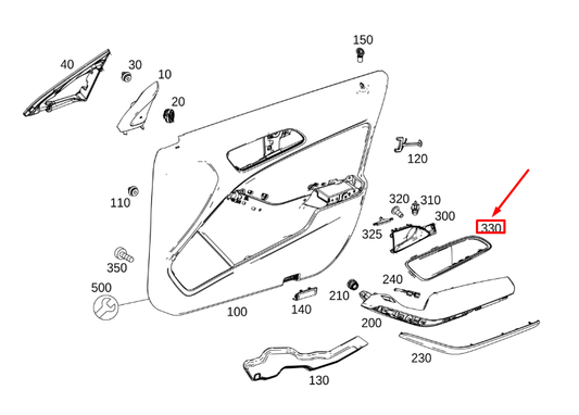new mb gla x156 front right door panel trim molding lhd a2467200648 original