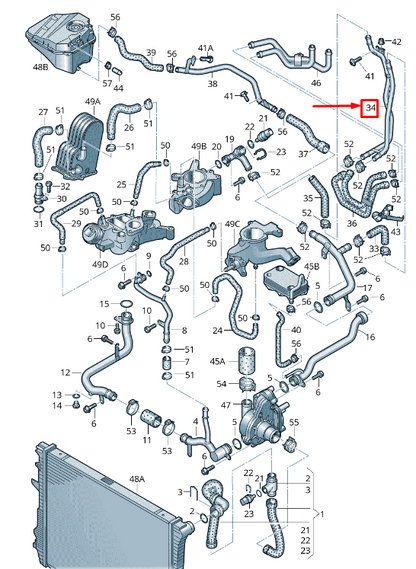 new audi q7 4l engine coolant pipe 7l8121065h original
