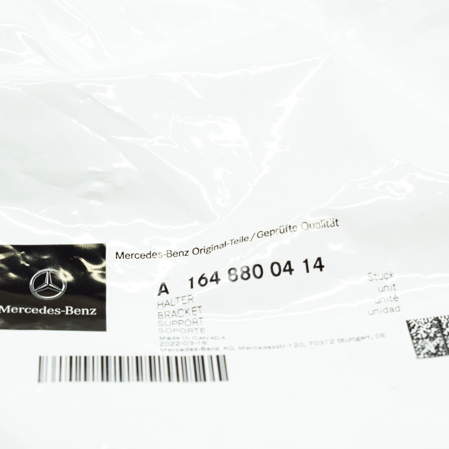 NEW MB ML W164 FRONT BUMPER COVERING TO FENDER RIGHT BRACKET A1648800414