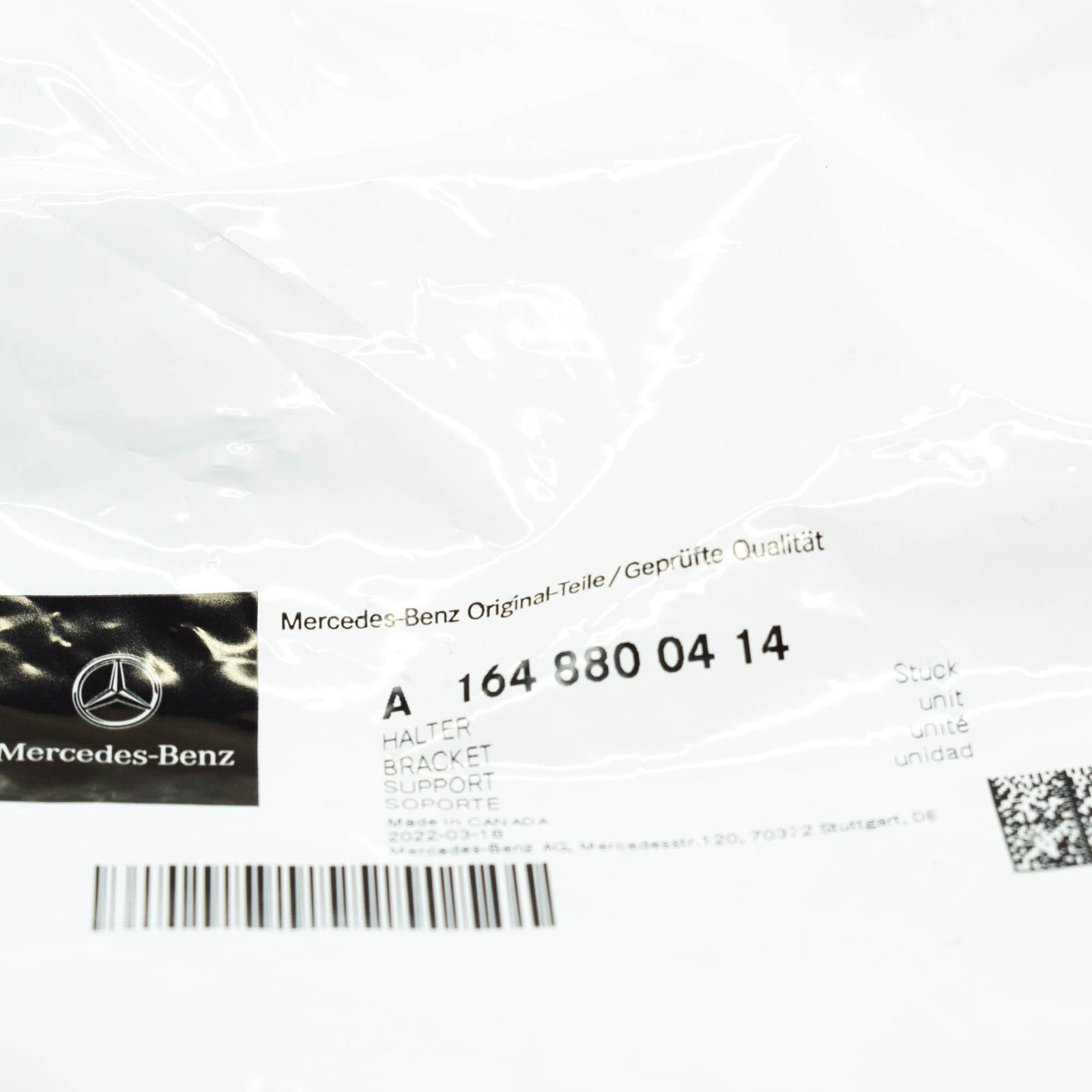 NEW MB ML W164 FRONT BUMPER COVERING TO FENDER RIGHT BRACKET A1648800414