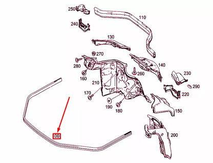 NEW MERCEDES-BENZ GLE W166 FRONT ENGINE HOOD SEAL A1668870198 ORIGINAL