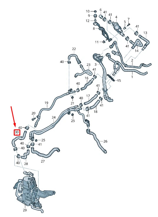 NEW AUDI A8 4N2 ENGINE COOLANT HOSE 4N0265340
