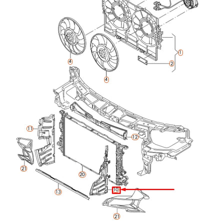 NEW AUDI A6 C7 RADIATOR LEFT AIR GUIDE 4G0121283T