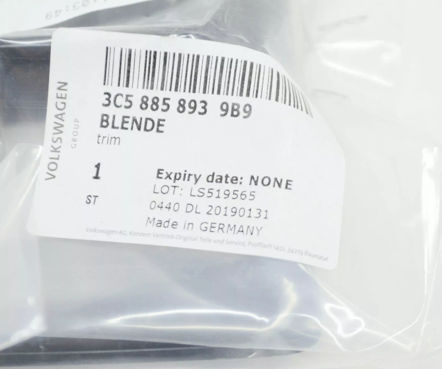 NEW VW PASSAT B6 REAR LEFT SEAT BACKREST LOCK TRIM 3C58858939B9