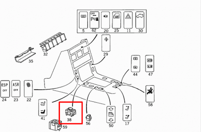 NEW MB S-CLASS W140 DOOR MIRROR STEERING COLUMN MEMORY SWITCH A1408213051