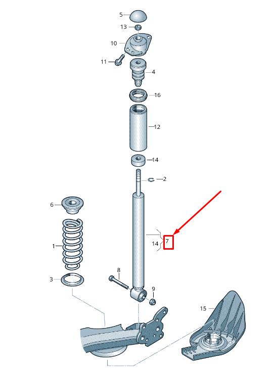 new skoda rapid nh rear shock absorber 6r0513025bb original